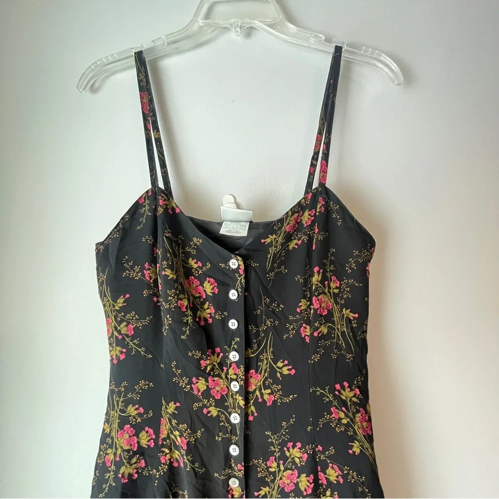 Vintage Laura Ashley Silk Floral Spaghetti Strap Tiered Maxi Dress - Picture 4 of 11